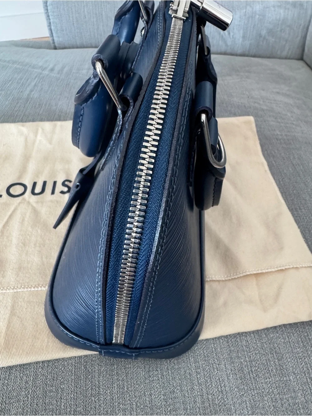 Louis Vuitton Navy Blue Epi Alma Satchel